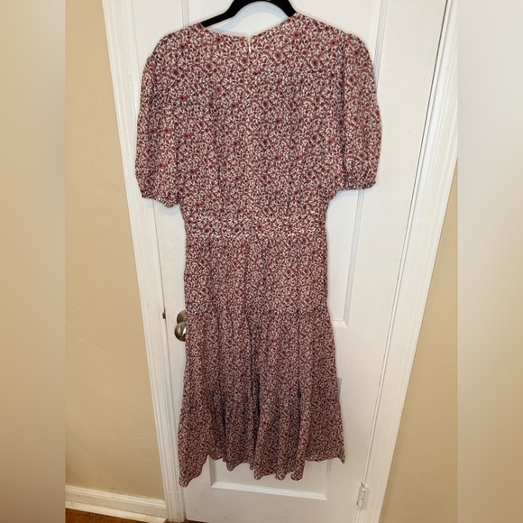 Tory Burch Floral Tiered Cotton-Silk Short Sleeve Midi Dress size 4 - Picture 7 of 8